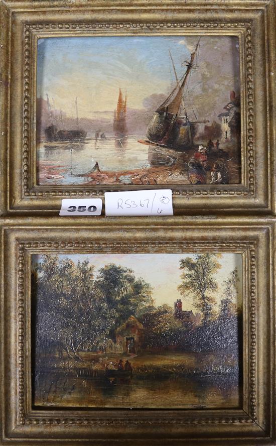 Two oils on board, waterside scenes 12 x 16cm.